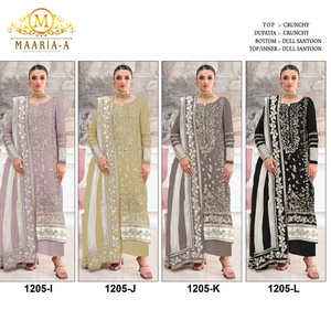 Ropa india y pakistaní de georgette sintético con bordados, traje largo con encaje bordado, salwar kameez para Eid. - Product Image 1