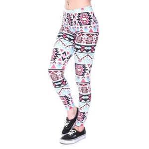 Leggings de yoga à imprimé géométrique, taille haute, extensibles, pour femmes, pour le fitness, le pyjama et les vêtements de détente - Product Image 1