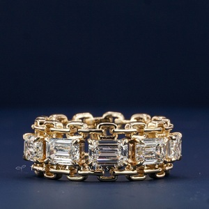 Anillo de Diamante Cultivado en Laboratorio de Alta Calidad para Hombre, Oro de 14K, Joyería Fina Sostenible, Elegante Anillo de Boda con Piedra Verde Natural - Product Image 1