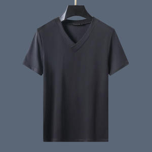 New Design T-shirts Short Sleeve Men V-Collar T-Shirt Plain Men's T-shirts - Product Image 4