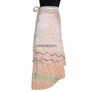 Exclusive Latest <b>Beach</b> Long Wrap Skirt 2 Layer Reversible <b>Magic</b> Silk Saris Wrap Long Skirt Silk Double Layer Reversible Sarong - Product Image 5