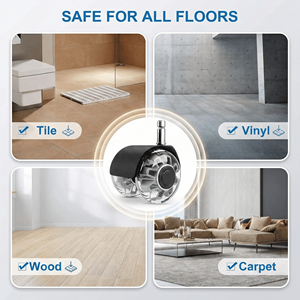 ล้อเฟอร์นิเจอร์อเนกประสงค์ ขนาด 2 นิ้ว แบบหมุนได้ ล้อคู่ โพลียูรีเทน PU เงียบ สำหรับเก้าอี้สำนักงาน - Product Image 2