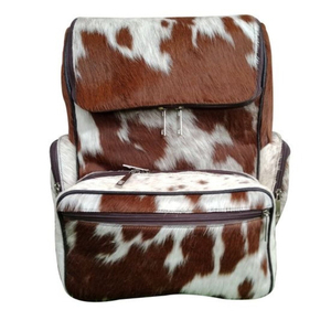 Mochila de cuero de vaca con estampado animal, 15 pulgadas, múltiples bolsillos, mochila unisex con respaldo suave - Product Image 4