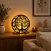 Décoration de table Arbre de Vie en laiton de qualité supérieure avec lumière LED |   Lampe décorative en laiton en forme d'arbre pour salon, chambre, bureau, maison