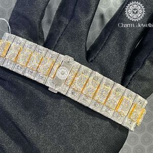 Charma Jewells Luxury Women's Square Quartz <b>Watch</b> Yellow Gold Case 38mm Sapphire Dial Analog Fashion Bracelet Folding Clasp - Product Image 4
