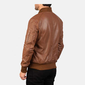 Veste en cuir sur mesure 2026, couleur unie, pour homme, style streetwear, veste d'hiver en cuir pour garçons - Product Image 2