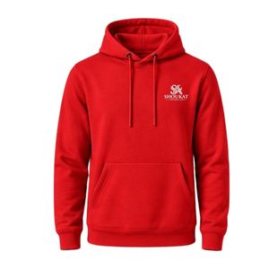 Sudadera Clásica Roja con Capucha, Sudadera Informal de Manga Larga con Capucha con Cordón Ajustable y Bolsillo Frontal Tipo Canguro - Product Image 1
