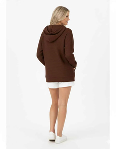 Sudadera Larga Oversize de Invierno para Mujer, 100% Algodón, Forro Polar Suave, Estilo Relajado, Casual, Moda Urbana, Acogedora, con Logotipo Frontal - Product Image 2