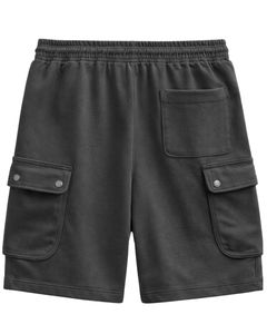 Shorts cargo gris anthracite pour homme, taille élastique avec cordon de serrage, style streetwear décontracté, avec poches latérales, shorts d'été OEM - Product Image 4