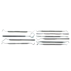 Lot de 10 instruments dentaires : sondes, spatules et instruments de remplissage en acier inoxydable allemand pour examen et chirurgie dentaire - Product Image 4