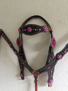 Conjunto de cabezada y pechera de cuero holográfico de cocodrilo estilo western con flecos plateados y diamantes de imitación, superventas 2026 - Product Image 5