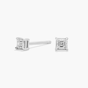 14K Yellow Gold Asscher Cut Lab Grown Diamond <b>Stud</b> <b>Earrings</b> - Product Image 4