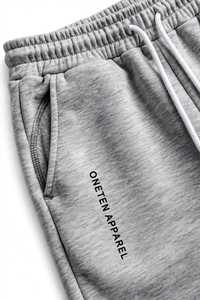 ONETEN APPAREL กางเกงวอร์มผ้าฟลีซสีเทาสำหรับผู้ชาย เอวยางยืด มีเชือกผูก ลำลอง พิมพ์ลายตัวอักษร ใส่ได้ในฤดูใบไม้ร่วง - Product Image 5