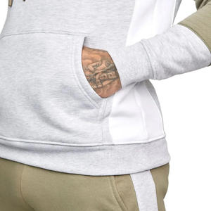 Survêtement à capuche pour homme, couleur olive et blanc, manches longues, décontracté, pour l'automne, avec poches latérales, coupe classique - Product Image 5