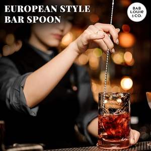 Cuchara de bar de acero para cócteles, accesorio de barra de lujo, herramienta de barra premium de acero - Product Image 4