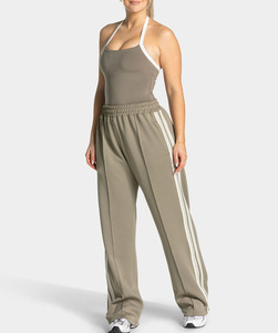 Pantalones Deportivos a Rayas de Pierna Ancha y Corte Holgado para Mujer, Pantalones Jogger Casuales de Moda, Tela de Alta Calidad, Fabricante de Ropa OEM - Product Image 1