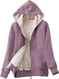 Sweat à capuche en polaire sherpa pour femme, pull chaud en peluche, sweat-shirt d'hiver doux et moelleux pour femme - Product Image 1