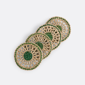 Juego de posavasos de algas marinas tejidas a mano Bohemias de Vietnam decoración y accesorios de mesa ecológicos - Product Image 1