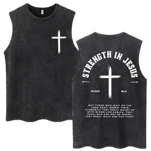 เสื้อกล้ามวินเทจลายกราฟิก Jesus Is King ผ้าฝ้าย สตรีทแวร์ ยูนิเซ็กส์ - Product Image 6