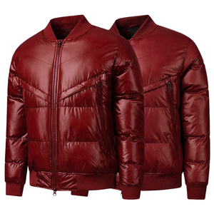 Chaqueta de Invierno para Hombre, Negra y Verde Oliva, con Cuello Alto, Cierre de Cremallera, Resistente al Viento, Informal, con Relleno Grueso de Poliéster - Product Image 3