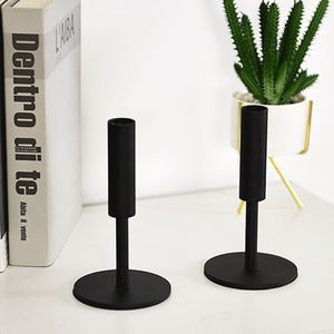 Christmas Decoration <b>Candlestick</b> <b>Holders</b> Metal Cast Iron <b>Black</b> Candle <b>Holder</b> Weddings - Product Image 3