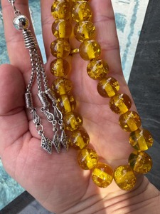 เกล็ดทองเรซิ่น tasbih กับลูกปัดมันวาวงานฝีมือสำหรับการนับการสวดมนต์ที่ราบรื่นเพิ่มความสง่างามให้กับ zikr ประจำวัน - Product Image 4