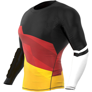Camiseta Deportiva de Compresión para Hombre, Diseño Alemania, Personalizada con Sublimación, para Equipo Nacional, Cuello Redondo, Spandex, Venta al Por Mayor OEM - Product Image 4
