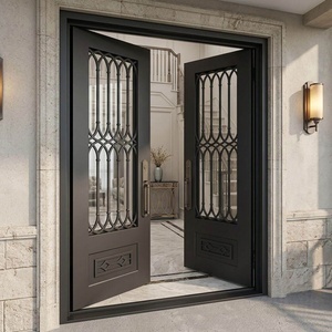 Royal Luxury KHP-DG-003 Traditional Wrought Iron Entrance Gate Modern Design <b>Swing</b> Open Style Rust-Resistant Powder-Coated - Product Image 3