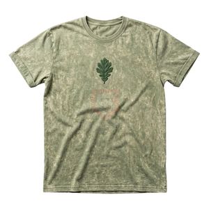 Sage Green Minimalist <b>Leaf</b> Acid Wash Shirt Men's Heavyweight Cotton Vintage Wash Streetwear Tee Boxy Fit Retro Grunge Style Top - Product Image 1