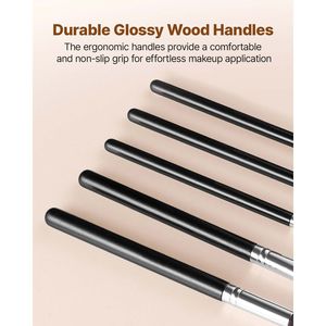 Set Professionale di 34 Pennelli per Trucco in Pelo di Capra, per Fondotinta, Sfumatura, Ombretto, Correttore e Blush, con Setole Morbide Ergonomiche - Product Image 5