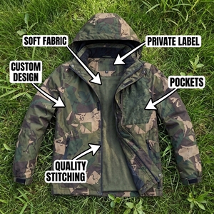 Chaqueta Táctica de Caza para Hombre, Abrigo con Capucha, Chaqueta Cortavientos Impermeable Informal de Otoño para Hombre - Product Image 4