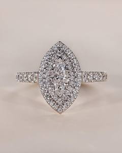 Anillo Halo de Moissanita con Corte Brillante, Color D, VVS, Plata de Ley 925, Engaste Pavé, Regalo para Mujer, Boda, Compromiso, Aniversario - Product Image 1