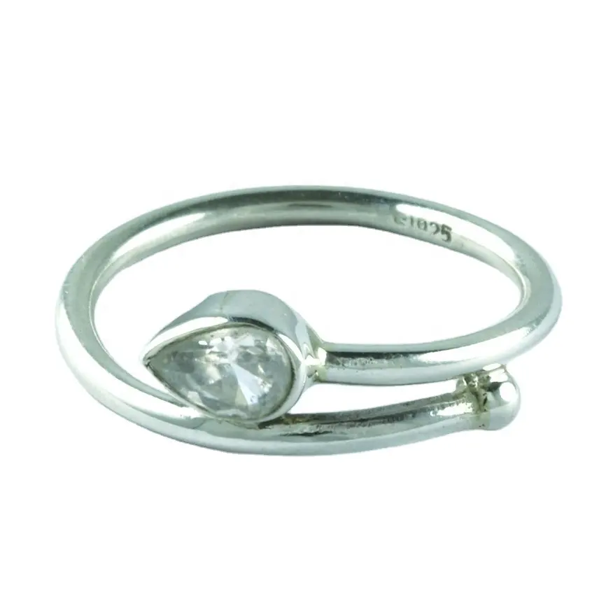 925 Zilveren Verstelbare Cz-Ringen Antieke Kleine Zirkonia Ringen Traanvormige Ringstenen Groothandelstarieven Pakken Deze Deal Nu