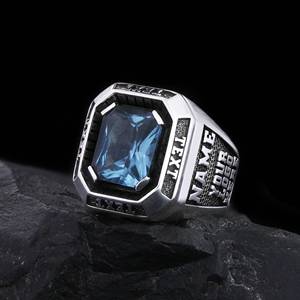 Bague personnalisée BOJ 002, gravée avec votre nom et vos logos sur mesure, faite à la main en argent 925 plaqué or, design unique, prix bas, en solde - Product Image 3