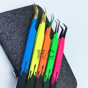 Pinzas Profesionales para Extensión de Pestañas, Acero Inoxidable Puntiagudo, Antimagnéticas, Mango Cómodo, Mega Volumen, Diseños Personalizados - Product Image 2