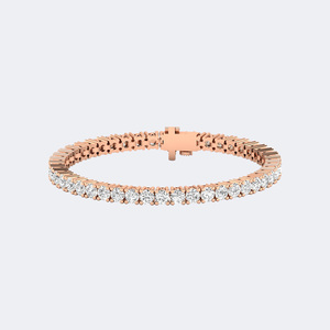 8.00 Carat Lab Grown E Color Round Brilliant Diamond Prong-<b>Set</b> Line Bracelet in 9K <b>Gold</b> IGI Certified Luxury Jewelry - Product Image 3