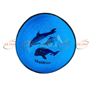 Cuencos de Coco Decorativos Artesanales con Acabado Lacado Pintado a Mano, Ecológicos, Hechos a Mano en Vietnam, Venta al por Mayor de Fábrica - Product Image 4