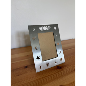 Vintage Inspired Metal Photo <b>Frame</b> <b>Square</b> with Silver Color Finishing and Shiny Polished Border for Home or Office Interiors - Product Image 2