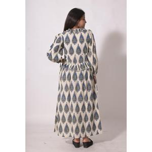 Vestido Largo Bohemio de Verano Hecho a Mano 100% Algodón Ecológico con Cintura Natural - Product Image 4