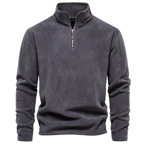 Sudadera con cremallera corta para hombre al por mayor, sudadera bordada, ropa personalizada, suministro de fábrica para marcas estadounidenses - Product Image 4