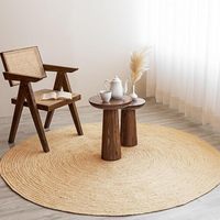 Mehrzweck-Juteteppich in zwei Farben, runder, strapazierfähiger, handgefertigter Teppich aus Naturfasern für Wohnzimmer, Esszimmer oder Entspannungsbereich.