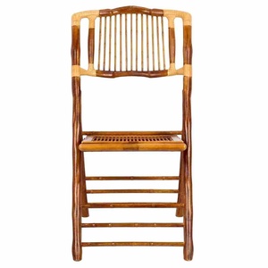 Wholesale Bamboo Folding Chair Natural Finish Durable Frame Lightweight Event Seating for Wedding <b>Outdoor</b> Indoor Use OEM ODM - Product Image 3