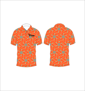 Custom Men Sublimation <b>Polo</b> Shirt <b>Orange</b> Polka Dot Golf <b>Polo</b> Moisture Wicking Short Sleeve Performance Uniform OEM Supplier - Product Image 3