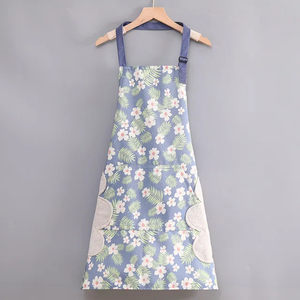 Lindo delantal de algodón con estampado floral, lavable a máquina, delantal de cocina diario con bolsillos para cocina, restaurante, repostería y manualidades. - Product Image 4