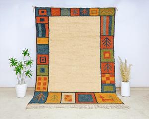 NOUVEAU Tapis en laine noué à la main, style marocain luxueux, tapis minimaliste fait main pour salon et chambre, prix de gros - Product Image 1