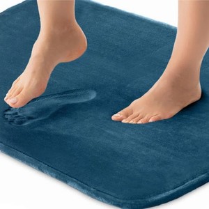 Tapis de bain en mousse à mémoire de forme épaisse, rectangulaire, couleur unie, antidérapant, avec support en caoutchouc, rembourré, pour usage domestique, style uni, lavable en machine - Product Image 1