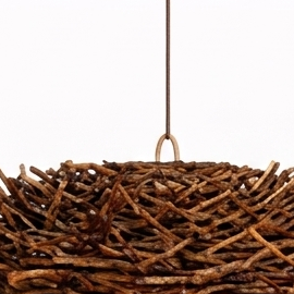 Rustic Birds Nest Banana Fiber Hanging Lamp Natural <b>Branch</b> Pendant <b>Light</b> Woven Twig Chandelier Lantern For Resort Hotel Cafe - Product Image 3
