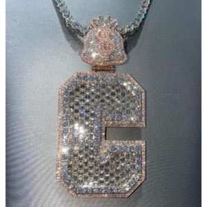 Collar Personalizado con Colgante de Letra 'G' con Diamante Moissanite, Estilo Hip Hop, Chapado en Oro, Joyería Brillante para Raperos, Regalo - Product Image 6