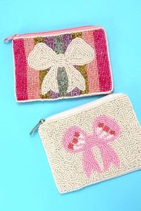 Trendy new stylish hand made multi color beaded <b>coin</b> pouch with color customized choice mini zipper bag <b>coin</b> purse luxury design - Product Image 4
