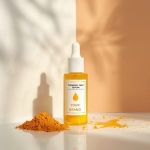 Sérum de soin du visage au curcuma biologique personnalisable, enrichi en niacinamide, anti-inflammatoire, éclaircissant les taches brunes, en vrac - Product Image 1